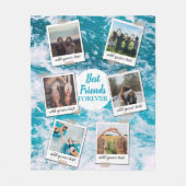 Gepersonaliseerde beste vrienden 6 Foto Aangepast  Fleece Deken (Voorkant)