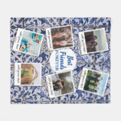 Gepersonaliseerde beste vrienden 6 Foto Aangepast  Fleece Deken (Voorkant (Horizontaal))