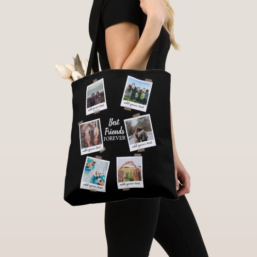 Gepersonaliseerde beste vrienden 6 Foto Aangepast  Tote Bag (Dichtbij)