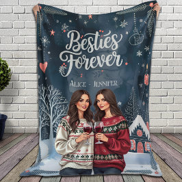 Gepersonaliseerde beste vrienden Christmas Besties Fleece Deken