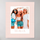 Gepersonaliseerde Beste Vrienden Foto Pastel Boho Poster (Voorkant)