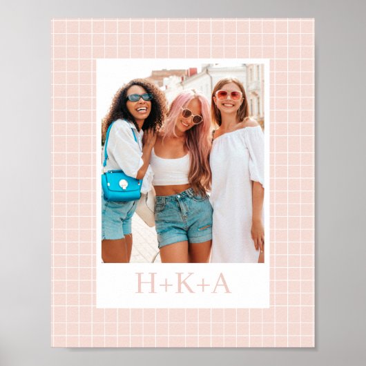 Gepersonaliseerde Beste Vrienden Foto Pastel Boho Poster (Voorkant)