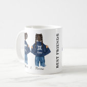 Gepersonaliseerde Beste Vrienden Ram Tweeling Meis Koffiemok (Voorkant links)