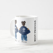 Gepersonaliseerde Beste Vrienden Ram Weegschaal Me Koffiemok (Voorkant links)