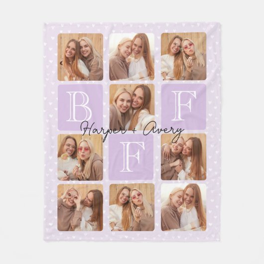 Gepersonaliseerde beste vrienden voor altijd 9 Fot Fleece Deken (Voorkant)