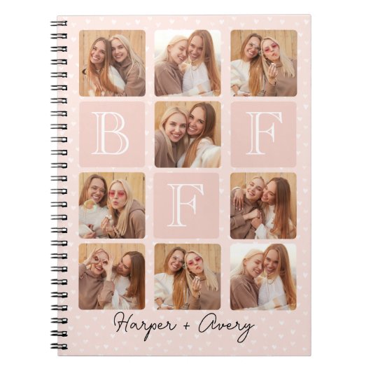 Gepersonaliseerde beste vrienden voor altijd 9 Fot Notitieboek (Voorkant)