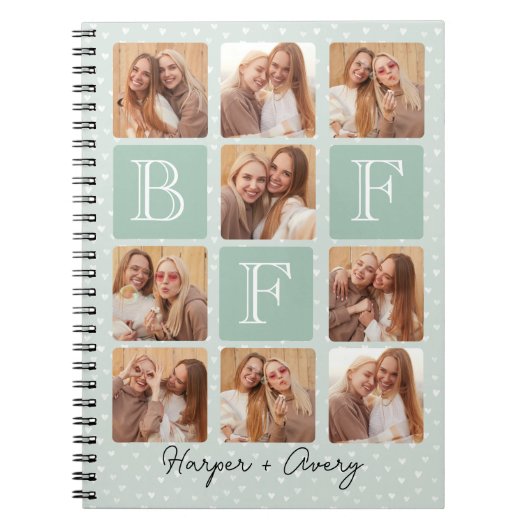 Gepersonaliseerde beste vrienden voor altijd 9 Fot Notitieboek (Voorkant)