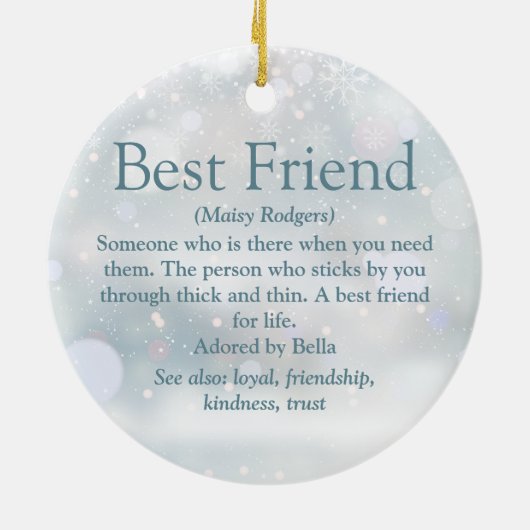 Gepersonaliseerde beste vriendenkring kerstmis keramisch ornament (Achterkant)