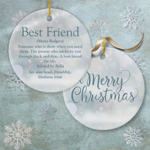 Gepersonaliseerde beste vriendenkring kerstmis keramisch ornament