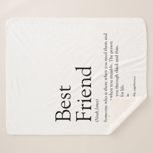 Gepersonaliseerde beste vriendschapsdefinitie sherpa deken (Voorkant (horizontaal))