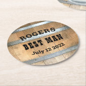 Gepersonaliseerde beste Whiskey Barrel Ronde Kartonnen Onderzetter (Gebogen)