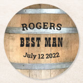 Gepersonaliseerde beste Whiskey Barrel Ronde Kartonnen Onderzetter (Voorkant)
