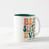 Gepersonaliseerde Beste Zuster Ooit Kleurrijke Gro Tweekleurige Koffiemok (Voorkant rechts)