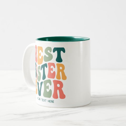 Gepersonaliseerde Beste Zuster Ooit Kleurrijke Gro Tweekleurige Koffiemok (Voorkant links)