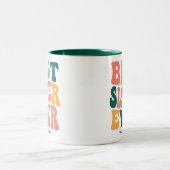 Gepersonaliseerde Beste Zuster Ooit Kleurrijke Gro Tweekleurige Koffiemok (Center)