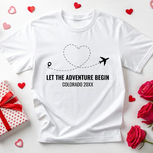 Gepersonaliseerde bestemming Wedding Travel Elopem T-shirt