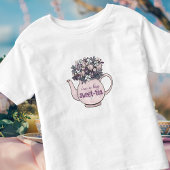 Gepersonaliseerde Bestie Floral Teapot Sweetie Kinder Shirts