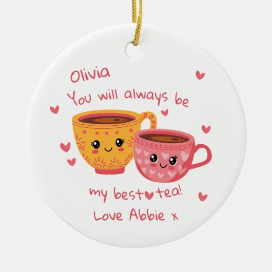 Gepersonaliseerde Bestie Fotocadeau Keramisch Ornament (Voorkant)