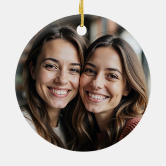 Gepersonaliseerde Bestie Fotocadeau Keramisch Ornament (Achterkant)