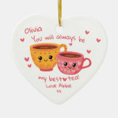 Gepersonaliseerde Bestie Hearts Gift Keramisch Ornament (Voorkant)
