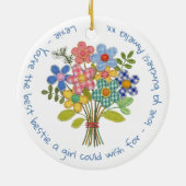 Gepersonaliseerde Bestie Patchwork Bloemen Gift Keramisch Ornament (Achterkant)