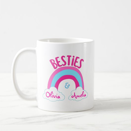 Gepersonaliseerde Besties BFF Beste vrienden Koffiemok (Links)