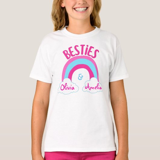 Gepersonaliseerde Besties BFF Beste vrienden T-Shi T-shirt (Voorkant)