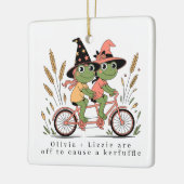 Gepersonaliseerde Besties Kikkers Kerfuffle Keramisch Ornament (Links)