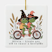 Gepersonaliseerde Besties Kikkers Kerfuffle Keramisch Ornament (Achterkant)