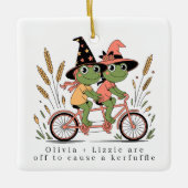 Gepersonaliseerde Besties Kikkers Kerfuffle Keramisch Ornament (Voorkant)