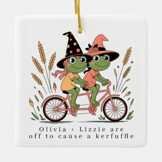 Gepersonaliseerde Besties Kikkers Kerfuffle Keramisch Ornament (Voorkant)