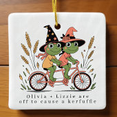 Gepersonaliseerde Besties Kikkers Kerfuffle Keramisch Ornament