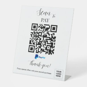 Gepersonaliseerde betaling QR-code Modern Reclamebord Met Voetstuk