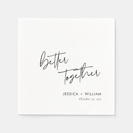 Gepersonaliseerde Betere Together Wedding Napkins Servet (Voorkant)