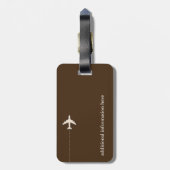 Gepersonaliseerde beveiligde reisspullen bagagelabel (Achterkant verticaal)