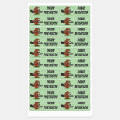 Gepersonaliseerde bever met kettingzaag cartoon hu labels (Vel)