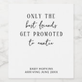 Gepersonaliseerde bewerkbare Baby Aankondiging Bes Wijn Etiket (Enkel label)