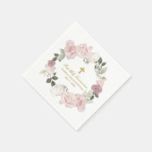 Gepersonaliseerde bewerkbare Eerste Heilige Commun Servet (Hoek)