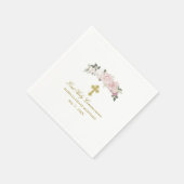 Gepersonaliseerde bewerkbare Eerste Heilige Commun Servet (Hoek)