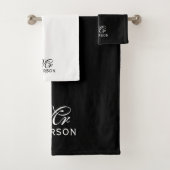 Gepersonaliseerde bewerkbare kleuren Elegant Scrip Bad Handdoek (Insitu)