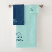 Gepersonaliseerde bewerkbare kleuren Elegant Scrip Bad Handdoek (Insitu)