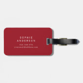 Gepersonaliseerde bewerkbare kleuren Elegant Scrip Bagagelabel (Achterkant horizontaal)