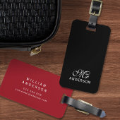 Gepersonaliseerde bewerkbare kleuren Elegant Scrip Bagagelabel