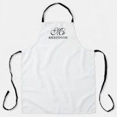 Gepersonaliseerde bewerkbare kleuren Elegant Scrip Schort (Voorkant)