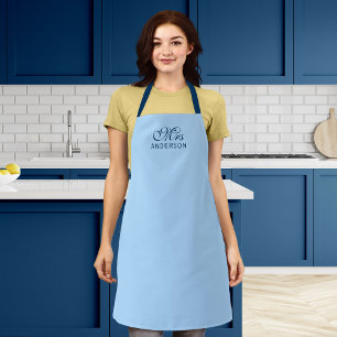 Gepersonaliseerde bewerkbare kleuren Elegant Scrip Schort