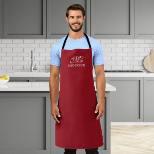 Gepersonaliseerde bewerkbare kleuren Elegant Scrip Schort