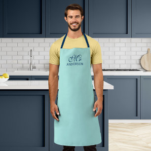 Gepersonaliseerde bewerkbare kleuren Elegant Scrip Schort