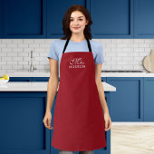 Gepersonaliseerde bewerkbare kleuren Elegant Scrip Schort