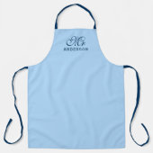 Gepersonaliseerde bewerkbare kleuren Elegant Scrip Schort (Voorkant)