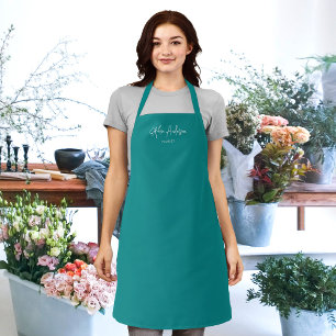 Gepersonaliseerde bewerkbare kleuren Trendy modern Schort